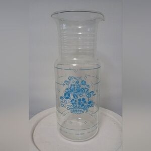 Vintage Pyrex Glass Blue Cornflower 2 Quart Juice Pitcher Carafe No Lid